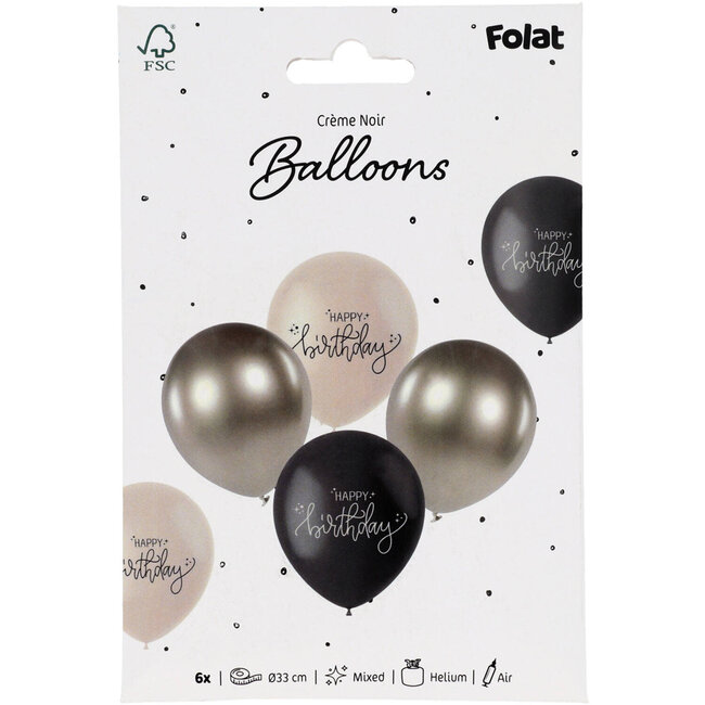 Crème Noir - Latex Ballonnen - 6 st - 33cm