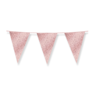 Paperdreams Sparkling Rosé Gold Glitter Vlaggenlijn - 6 meter - 20x30cm
