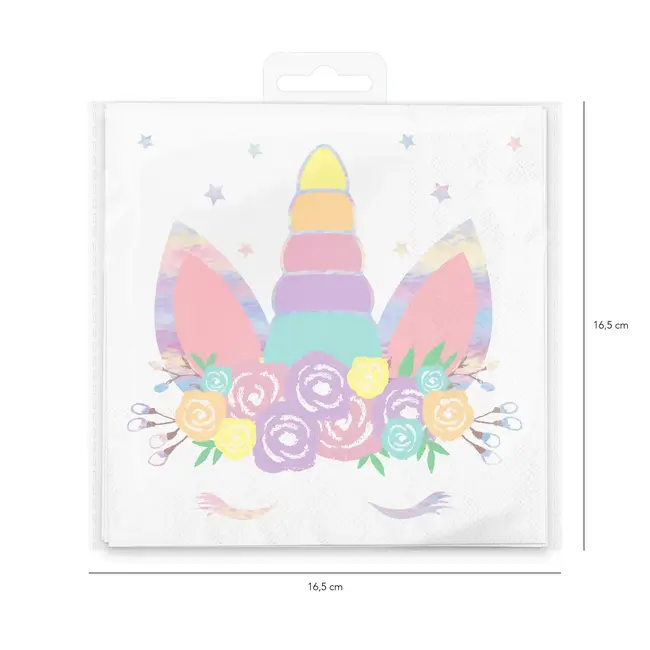 Unicorn servetten 16,5x16,5cm - 10 stuks