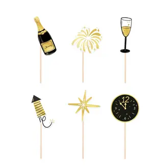 PartyPal Prikkertjes Happy New Year - 6st - 11cm