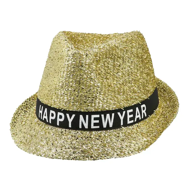 Hoed Sparkling Goud 'Happy New Year'