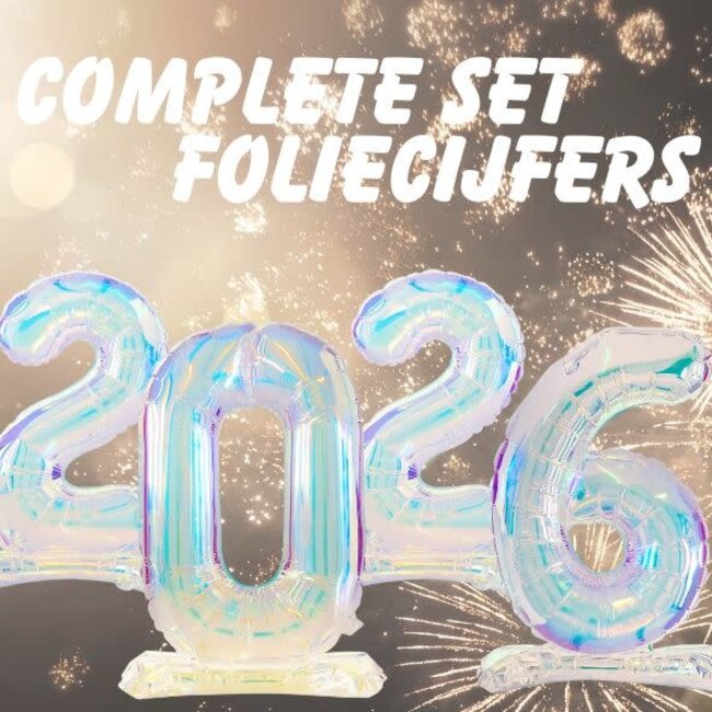 Complete set Folie cijfers 2025 - Iridescent - Lucht vulling