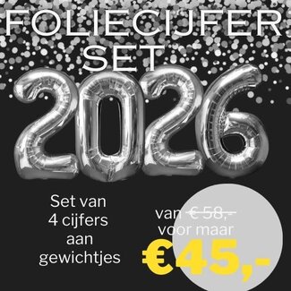 Folatex Complete set Folie cijfers 2026 - Zilver