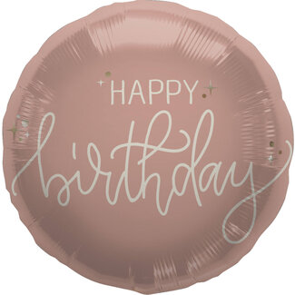 Folat Folieballon  Crème Rose - Happy Birthday - 45cm