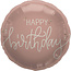 Folat Folieballon  Crème Rose - Happy Birthday - 45cm