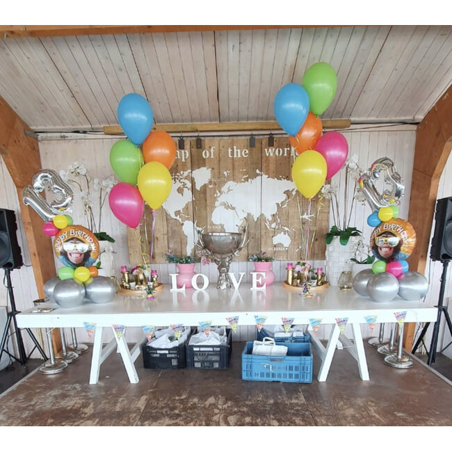 Staander van 5 heliumballonnen