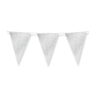 Paperdreams Sparkling Zilver Glitter Vlaggenlijn - 6 meter - 20x30cm