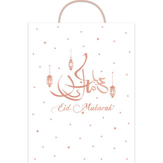 Haza-Witbaard Cadeautas "Eid Mubarak" Rose Goud - 25x13x33cm
