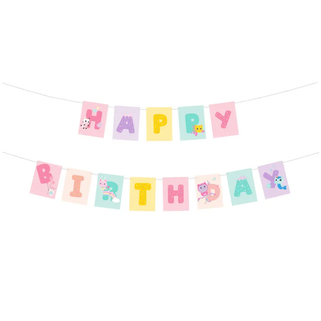 Gabby’s Dollhouse Slinger "Happy Birthday" - 180 x 15 cm