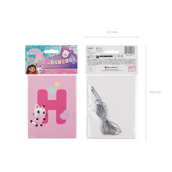 Gabby’s Dollhouse Slinger "Happy Birthday" - 180 x 15 cm