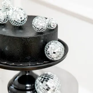 PartyPal Taart Decoratie Disco Ballen - 8 st