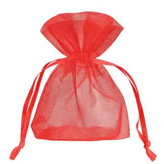 PartyPal Organza Zakjes - Rood - 10 st - 10x15cm