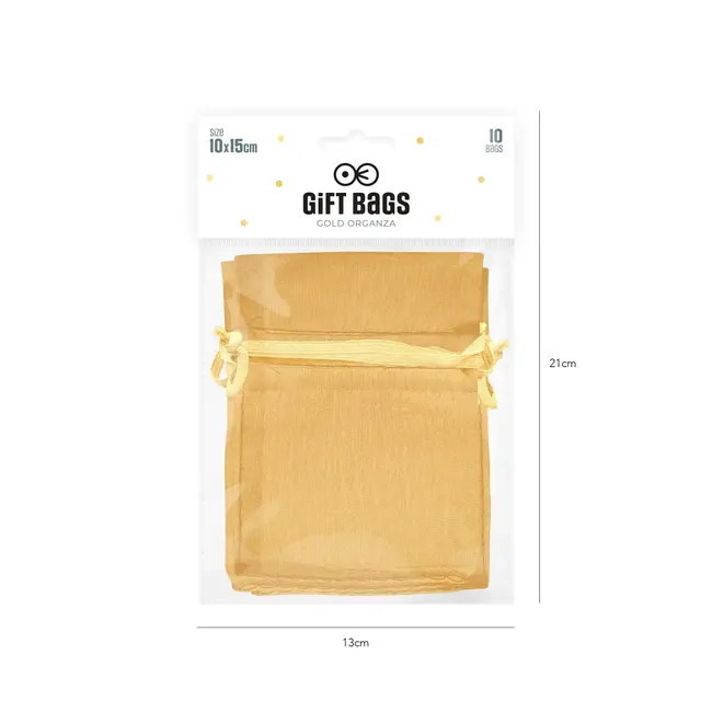 Organza Zakjes - Goud - 10 st - 10x15cm