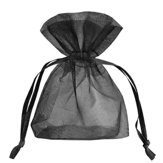 PartyPal Organza Zakjes - Zwart - 10 st - 10x15cm