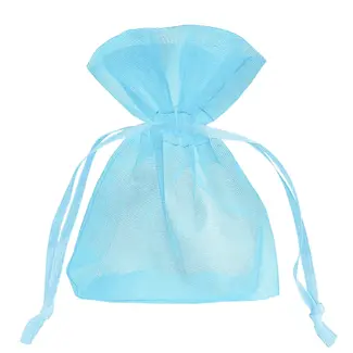 PartyPal Organza Zakjes - Blauw - 10 st - 10x15cm