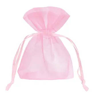 PartyPal Organza Zakjes - Roze - 10 st - 10x15cm