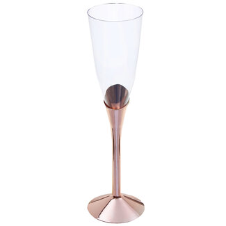 Santex Champagne Glas met rose gold voet - 120ml - 6st
