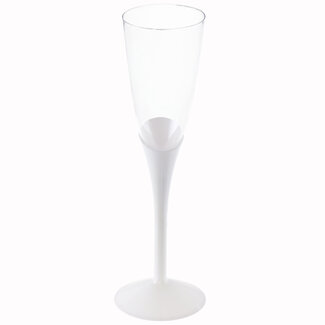 Santex Champagne Glas Deluxe met witte voet - 120ml - 6st