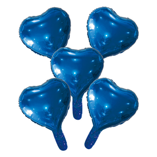 Globos Mini Folie Hartjes Donker Blauw - 5 st - 22cm