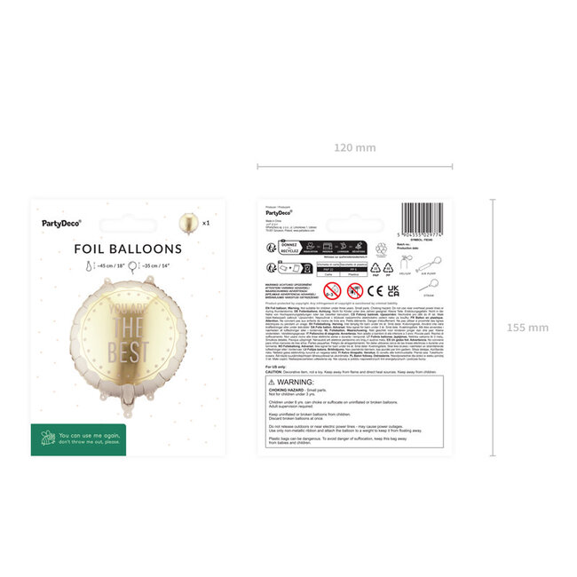 Folieballon 'You Are The Best' - 45cm