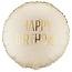 PartyDeco Folieballon Happy Birthday Cream - 45cm