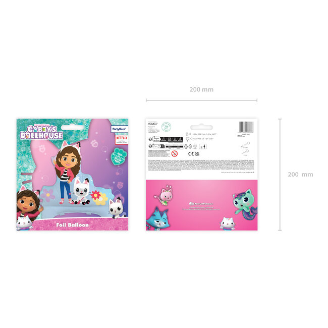 Folieballon met Standaard Gabby’s Dollhouse - 92x90.5 cm