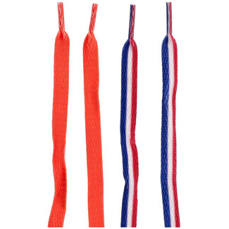 Folat Schoenveters - Oranje/RoodWitBlauw - 2 setjes - 91 cm