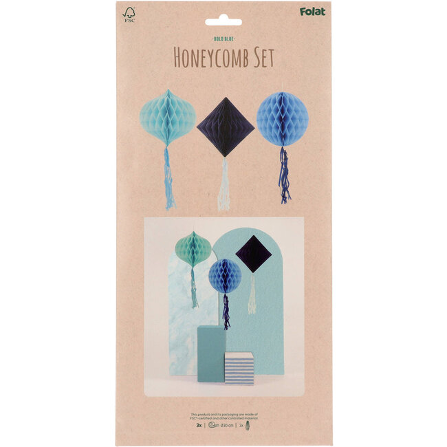 Honeycomb Set - Bold Blue - 3st