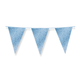 Paperdreams Licht Blauw Glitter Vlaggenlijn - 6 meter - 20x30