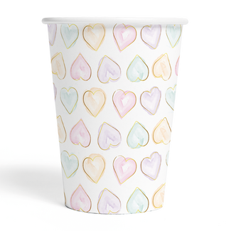 Globos Bekertjes Papier Watercolors Hearts - 210ml