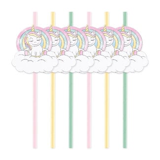 Globos Rietjes Unicorn Pastel - 6 st