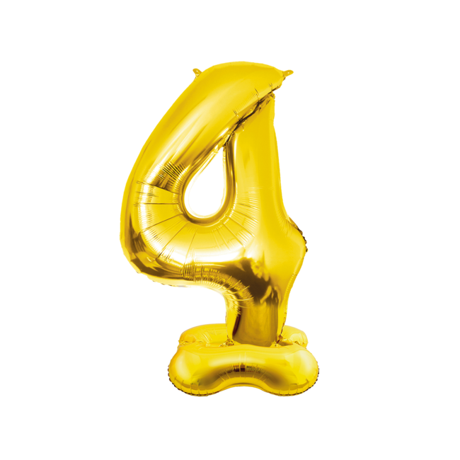 Folieballon met Standaard Cijfer 4 Goud - 150 cm