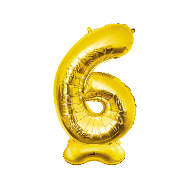 Folieballon met Standaard Cijfer 6 Goud - 150 cm