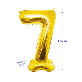 Paperdreams Folieballon met Standaard Cijfer 7 Goud - 150 cm