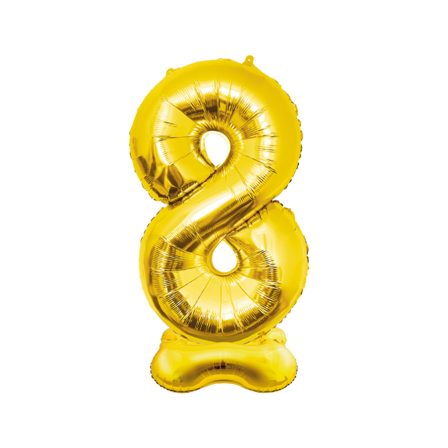 Folieballon met Standaard Cijfer 8 Goud - 150 cm
