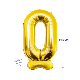 Paperdreams Folieballon met Standaard Cijfer 0 Goud - 150 cm