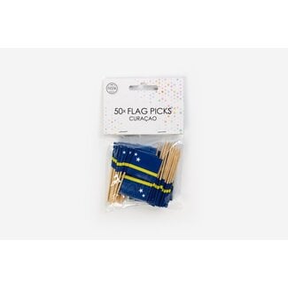 Globos Prikkertjes Vlag Curaçao 7cm - 50 stuks