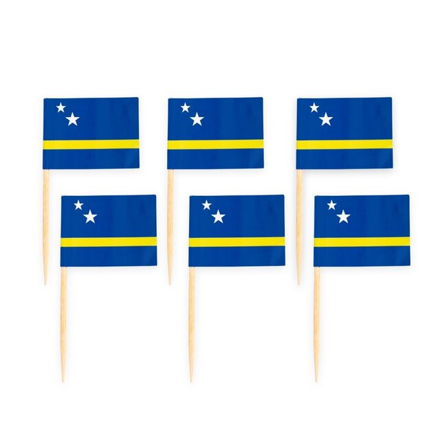 Prikkertjes Vlag Curaçao 7cm - 50 stuks