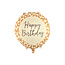 PartyDeco Folieballon Happy Birthday Luipaard  - 45cm