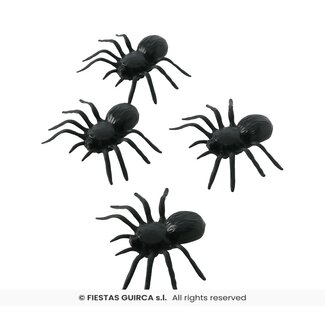 Fiesta Zwarte Plastic Spin - 4 st - 8,5 x 10 cm