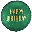 Folieballon Happy Birthday Satijn Green - 45cm