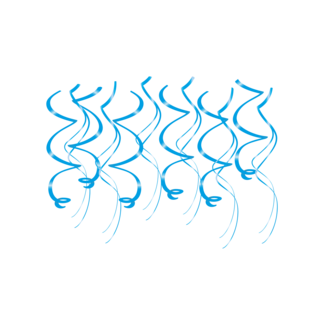 Paperdreams Swirl Decoratie Licht Blauw - 12st - 70cm