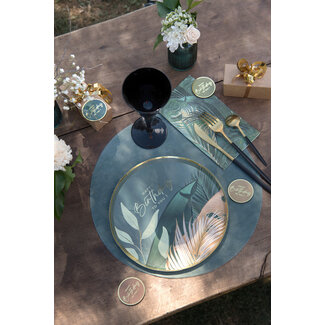 Santex Placemat Duck blue - Ø 34 cm - 50 st