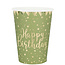 Bekertjes Happy Birthday Olive Green - 270ml - 10st