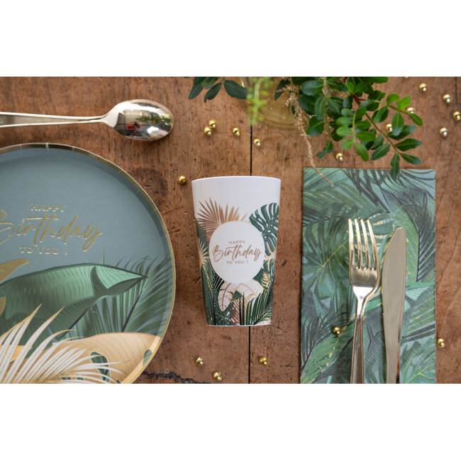 Reusable Birthday Jungle Cup - 33cl - 1st - Ø 7.3 x 11.6 cm