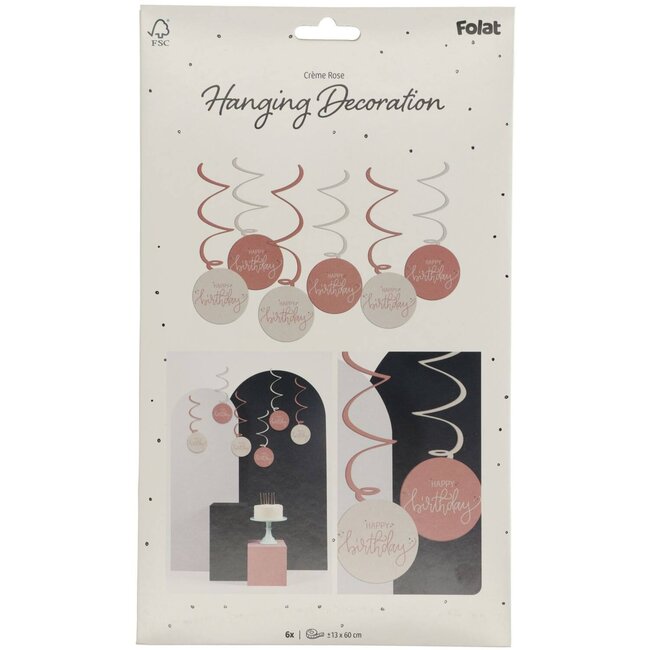 Crème Rose - Hangdecoratie - 6 st