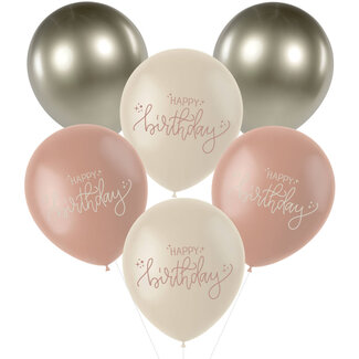 Folat Crème Rose - Latex Ballonnen - 6 st - 33cm