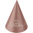 Crème Rose - Mini Feesthoedjes - 10 cm - 6 stuks