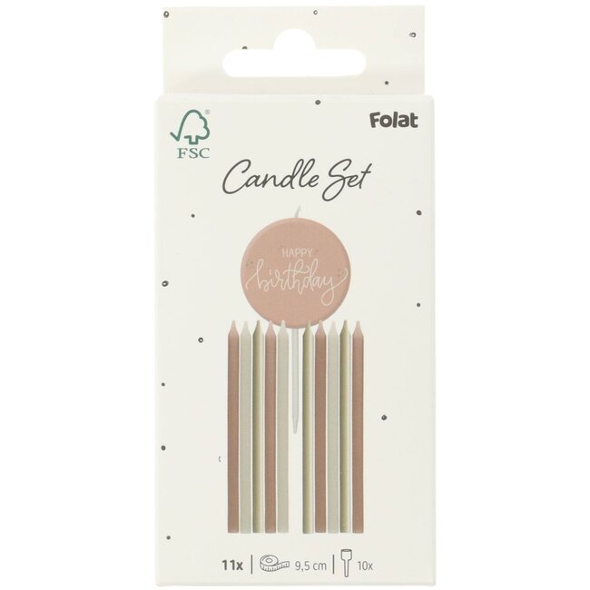 Crème Rose - Kaarsjes - 9,5 cm - 11 stuks