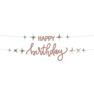 Folat Crème Rose - Letterslinger - "Happy Birthday" - 1,5 meter